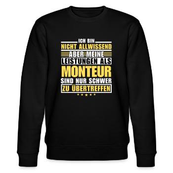 Unsurpassed performance as a fitter - Stanley/Stella CHANGER Unisex Organic Sweatshirt - black - Front - Nik (191cm) & Marisol (170cm)