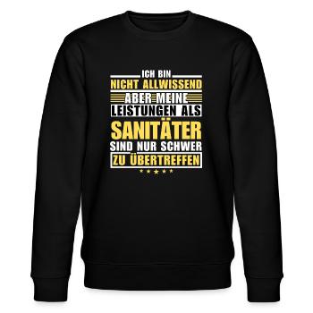 Unmatched performance as a paramedic - Stanley/Stella CHANGER Unisex Organic Sweatshirt - black - Front - Nik (191cm) & Marisol (170cm)