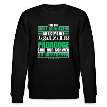 Unmatched achievement as an educator - Stanley/Stella CHANGER Unisex Organic Sweatshirt - black - Front - Nik (191cm) & Marisol (170cm)