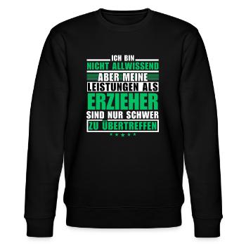 Unübertroffene Leistung als Erzieher - Stanley/Stella Unisex Bio-Sweatshirt CHANGER  - Schwarz - Vorne - Nik (191cm) & Marisol (170cm)