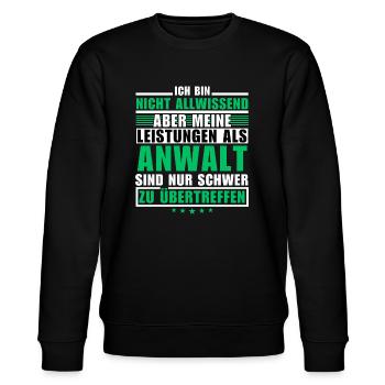 Unrivalled performance as a lawyer - Stanley/Stella CHANGER Unisex Organic Sweatshirt - black - Front - Nik (191cm) & Marisol (170cm)