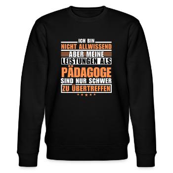 Unmatched achievement as an educator - Stanley/Stella CHANGER Unisex Organic Sweatshirt - black - Front - Nik (191cm) & Marisol (170cm)