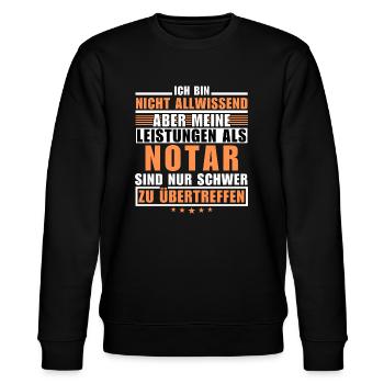 Unrivalled performance as a notary public - Stanley/Stella CHANGER Unisex Organic Sweatshirt - black - Front - Nik (191cm) & Marisol (170cm)