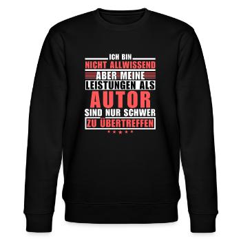 Unmatched Achievement as a Writer - Stanley/Stella CHANGER Unisex Organic Sweatshirt - black - Front - Nik (191cm) & Marisol (170cm)