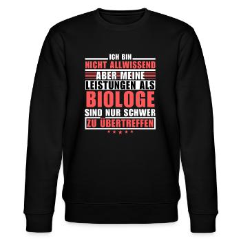 Unsurpassed achievement as a biologist - Stanley/Stella CHANGER Unisex Organic Sweatshirt - black - Front - Nik (191cm) & Marisol (170cm)