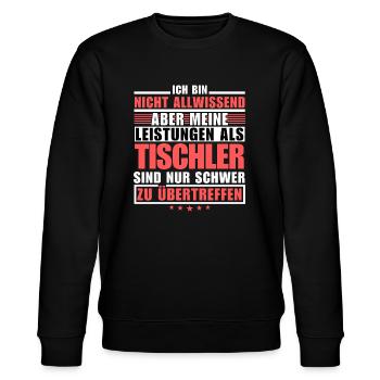 Unübertroffene Leistung als Tischler - Stanley/Stella Unisex Bio-Sweatshirt CHANGER  - Schwarz - Vorne - Nik (191cm) & Marisol (170cm)