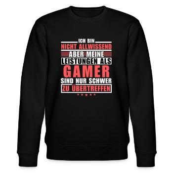 Unmatched performance as a gamer - Stanley/Stella CHANGER Unisex Organic Sweatshirt - black - Front - Nik (191cm) & Marisol (170cm)