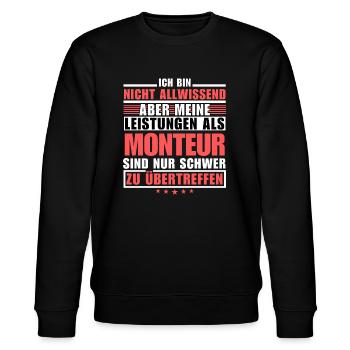 Unsurpassed performance as a fitter - Stanley/Stella CHANGER Unisex Organic Sweatshirt - black - Front - Nik (191cm) & Marisol (170cm)