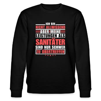 Unmatched performance as a paramedic - Stanley/Stella CHANGER Unisex Organic Sweatshirt - black - Front - Nik (191cm) & Marisol (170cm)