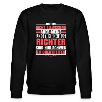 Unsurpassed performance as a judge - Stanley/Stella CHANGER Unisex Organic Sweatshirt - black - Front - Nik (191cm) & Marisol (170cm)