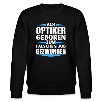 Optiker im falschen Job gelandet - Stanley/Stella Unisex Bio-Sweatshirt CHANGER  - Schwarz - Vorne - Nik (191cm) & Marisol (170cm)