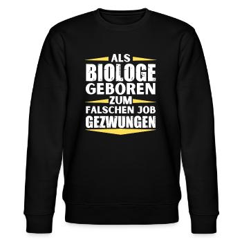 Biologe im falschen Job gelandet - Stanley/Stella Unisex Bio-Sweatshirt CHANGER  - Schwarz - Vorne - Nik (191cm) & Marisol (170cm)