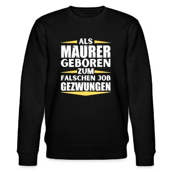 Maurer im falschen Job gelandet - Stanley/Stella Unisex Bio-Sweatshirt CHANGER  - Schwarz - Vorne - Nik (191cm) & Marisol (170cm)