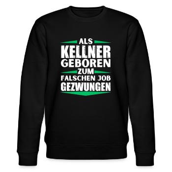 Waiter landed in the wrong job - Stanley/Stella CHANGER Unisex Organic Sweatshirt - black - Front - Nik (191cm) & Marisol (170cm)