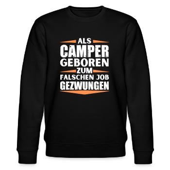Camper im falschen Job gelandet - Stanley/Stella Unisex Bio-Sweatshirt CHANGER  - Schwarz - Vorne - Nik (191cm) & Marisol (170cm)