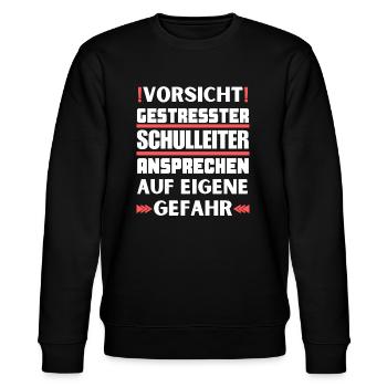 Don't talk to a stressed headmaster! - Stanley/Stella CHANGER Unisex Organic Sweatshirt - black - Front - Nik (191cm) & Marisol (170cm)