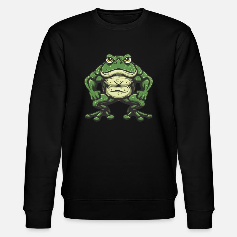Frosch Muskeln Bodybuilding - Stanley/Stella Unisex Bio-Sweatshirt CHANGER  - Schwarz