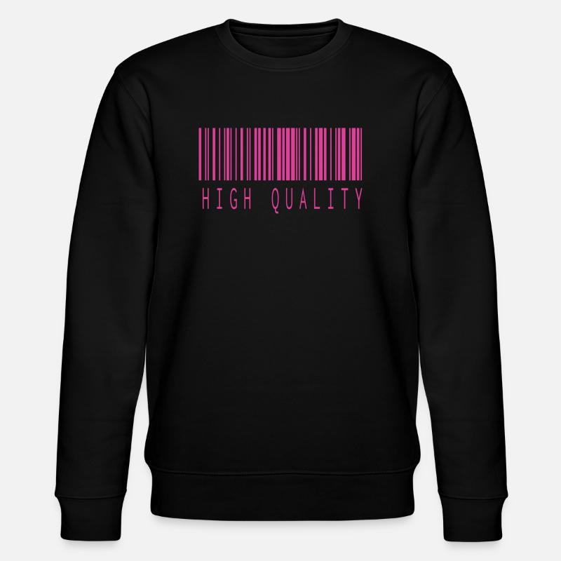 HIGH QUALITY BARCODE PINK - Stanley/Stella CHANGER Unisex Organic Sweatshirt - black