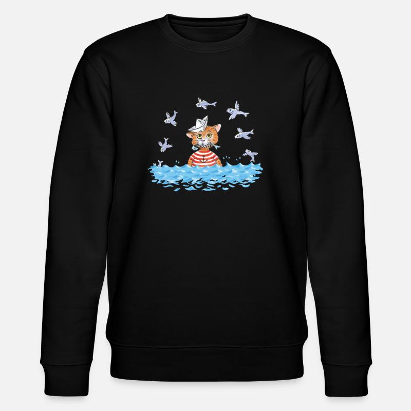 Fish cat - Stanley/Stella CHANGER Unisex Organic Sweatshirt - black