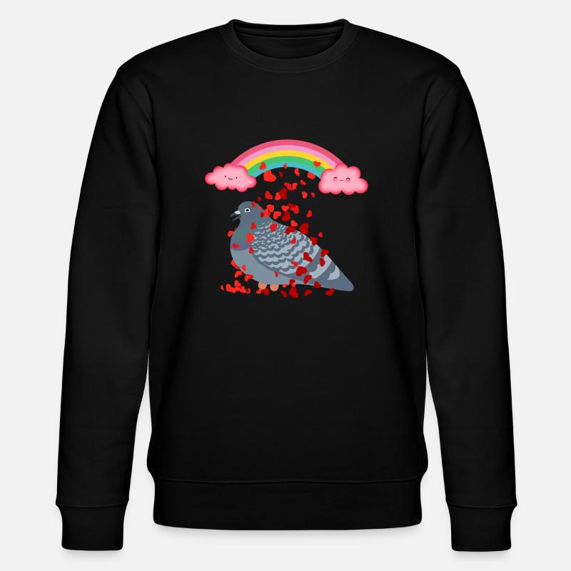 Happy Valentine Pigeon Friend - Stanley/Stella Unisex Bio-Sweatshirt CHANGER  - Schwarz