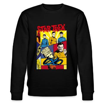 Star Trek The Original Series Comic Cover - Stanley/Stella CHANGER Unisex Organic Sweatshirt - black - Front - Nik (191cm) & Marisol (170cm)