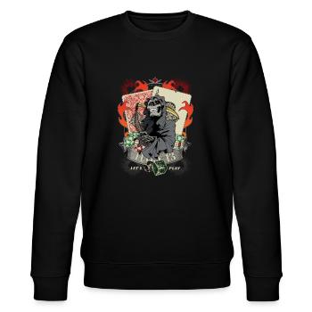 Jouons au poker Lucky 13 Skull Gift - Sweat bio CHANGER Stanley/Stella Unisexe - noir - Devant - Nik (191cm) & Marisol (170cm)