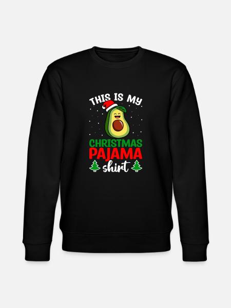 My Christmas Pajamas Avocado Guacamole - Stanley/Stella CHANGER Unisex Organic Sweatshirt - black