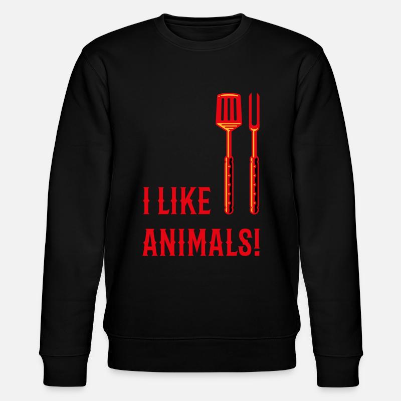I Like Animals! (Grillbesteck / 3C) - Stanley/Stella Unisex Bio-Sweatshirt CHANGER  - Schwarz