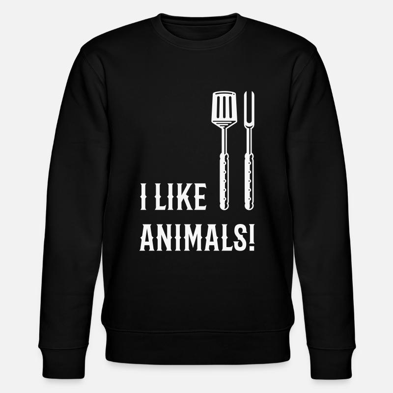 I Like Animals! (Grillbesteck / White) - Stanley/Stella Unisex Bio-Sweatshirt CHANGER  - Schwarz