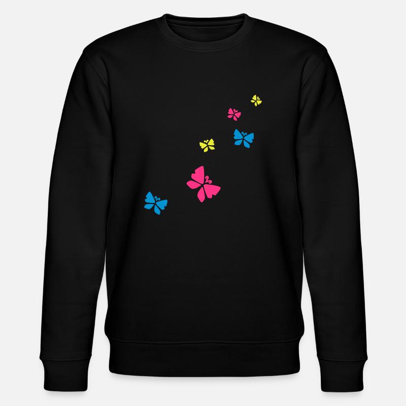 schmetterlings - Stanley/Stella Unisex Bio-Sweatshirt CHANGER  - Schwarz