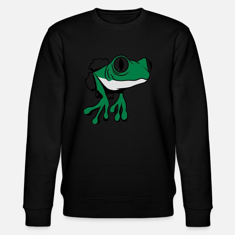 Frosch Loch witzig - Stanley/Stella Unisex Bio-Sweatshirt CHANGER  - Schwarz