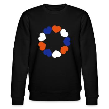 rouge blanc bleu - Sweat bio CHANGER Stanley/Stella Unisexe - noir - Devant - Nik (191cm) & Marisol (170cm)