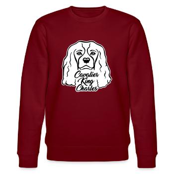 Cavalier King Charles - Stanley/Stella Unisex Bio-Sweatshirt CHANGER  - Burgunderrot - Vorne - Nik (191cm) & Marisol (170cm)