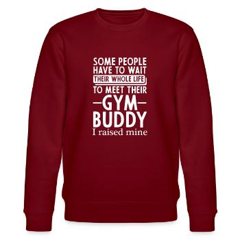 Gym buddy - Stanley/Stella CHANGER Unisex Organic Sweatshirt - burgundy - Front - Nik (191cm) & Marisol (170cm)