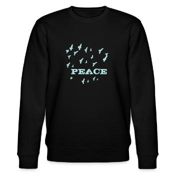 Peace - Stanley/Stella Unisex Bio-Sweatshirt CHANGER  - Schwarz - Vorne - Nik (191cm) & Marisol (170cm)