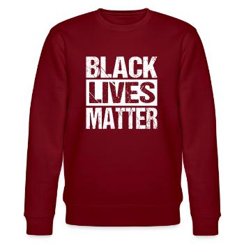 Black Lives Matter - Stanley/Stella Unisex Bio-Sweatshirt CHANGER  - Burgunderrot - Vorne - Nik (191cm) & Marisol (170cm)