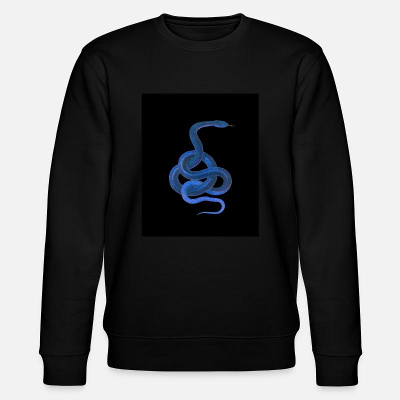 Blue snake - Stanley/Stella CHANGER Unisex Organic Sweatshirt - black