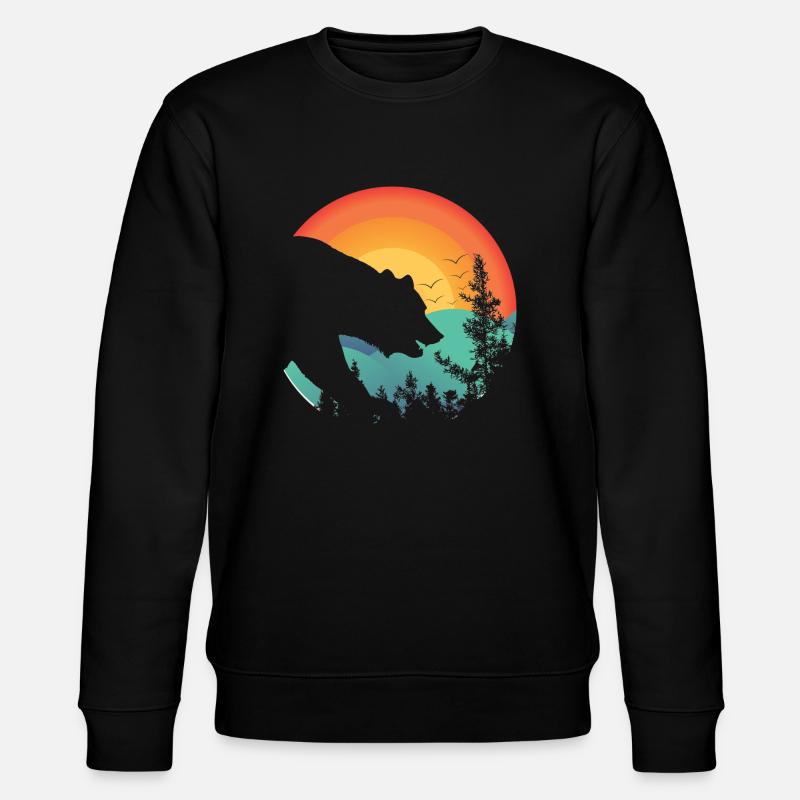 ein Bär - Stanley/Stella Unisex Bio-Sweatshirt CHANGER  - Schwarz