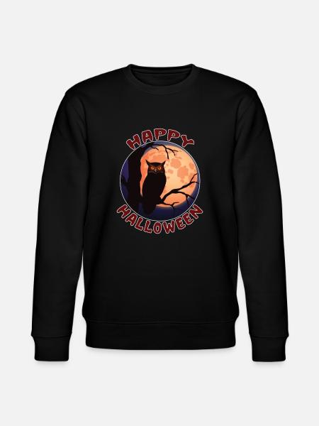 Happy Halloween - Scary Creepy Owl Fuldmåne Gave - Stanley/Stella økologisk unisex-sweatshirt CHANGER  - sort