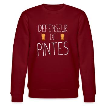 Défenseur de pintes cadeau humour football - Sweat bio CHANGER Stanley/Stella Unisexe - bordeaux - Devant - Nik (191cm) & Marisol (170cm)