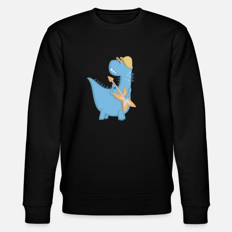 Blue Dinosaurier Rocker E-Gitarre - Stanley/Stella Unisex Bio-Sweatshirt CHANGER  - Schwarz