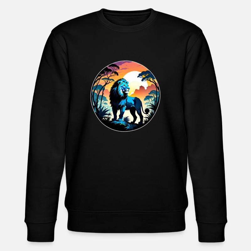 lion, lionceau et jungle - Sweat bio CHANGER Stanley/Stella Unisexe - noir