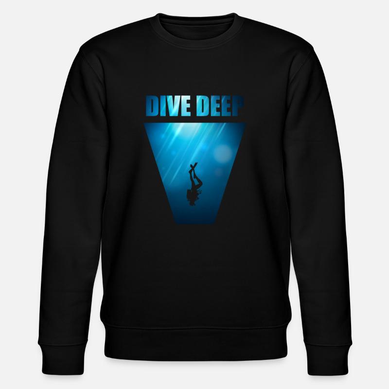 Dive Deep Diving T-Shirt & Gift - Stanley/Stella CHANGER Unisex Organic Sweatshirt - black