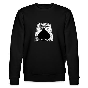 Spades Poker - Stanley/Stella CHANGER Unisex Organic Sweatshirt - black - Front - Nik (191cm) & Marisol (170cm)
