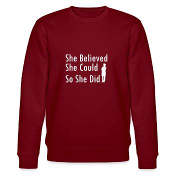 doctor - Stanley/Stella CHANGER Unisex Organic Sweatshirt - burgundy - Front - Nik (191cm) & Marisol (170cm)