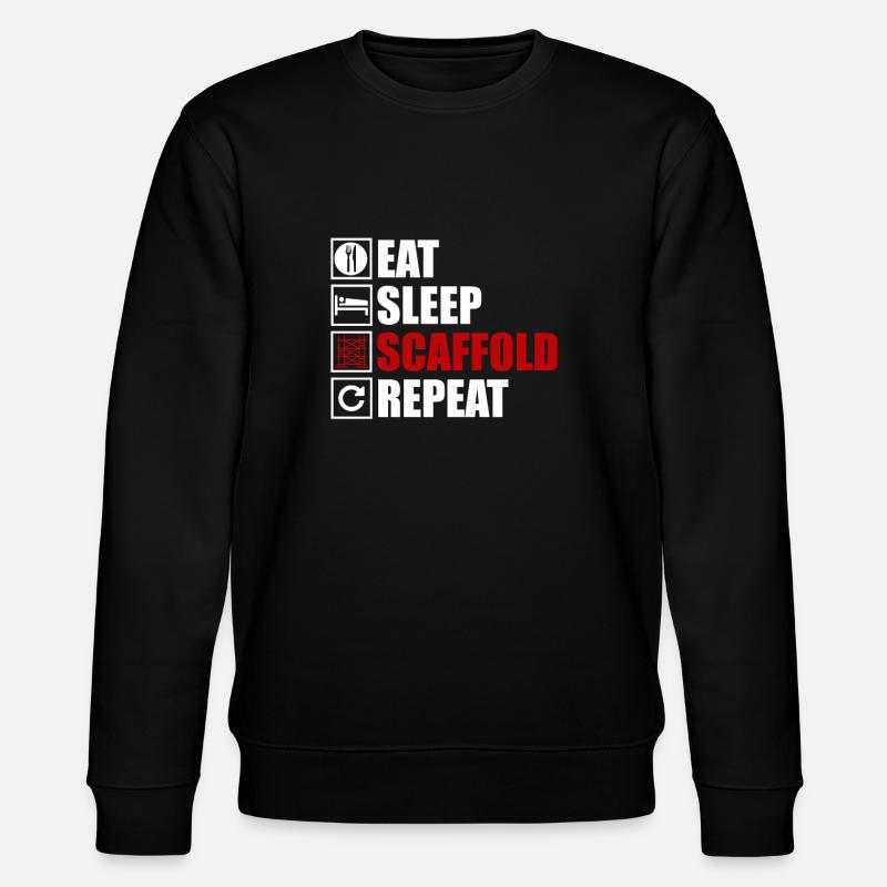 Eating, sleeping, scaffolding - Stanley/Stella CHANGER Unisex Organic Sweatshirt - black