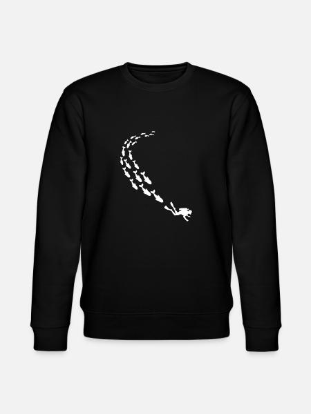 Shark Diver Gift Idea - Stanley/Stella CHANGER Unisex Organic Sweatshirt - black