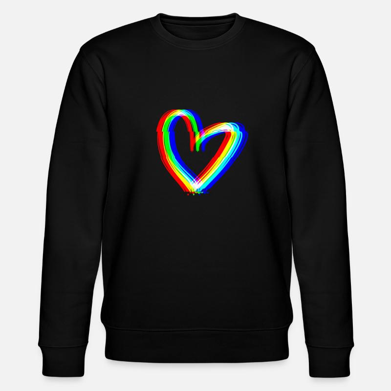heart effect 3d symbol love - Stanley/Stella CHANGER Unisex Organic Sweatshirt - black