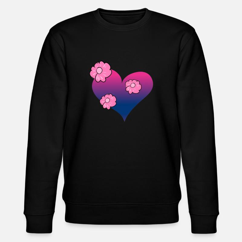 fleurs coeur symbole amour rose - Sweat bio CHANGER Stanley/Stella Unisexe - noir