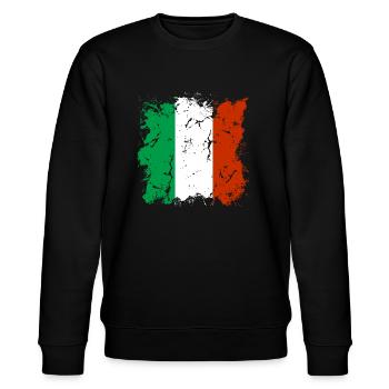 Italie Drapeau Vintage Drapeau Italien Occasion Look - Sweat bio CHANGER Stanley/Stella Unisexe - noir - Devant - Nik (191cm) & Marisol (170cm)